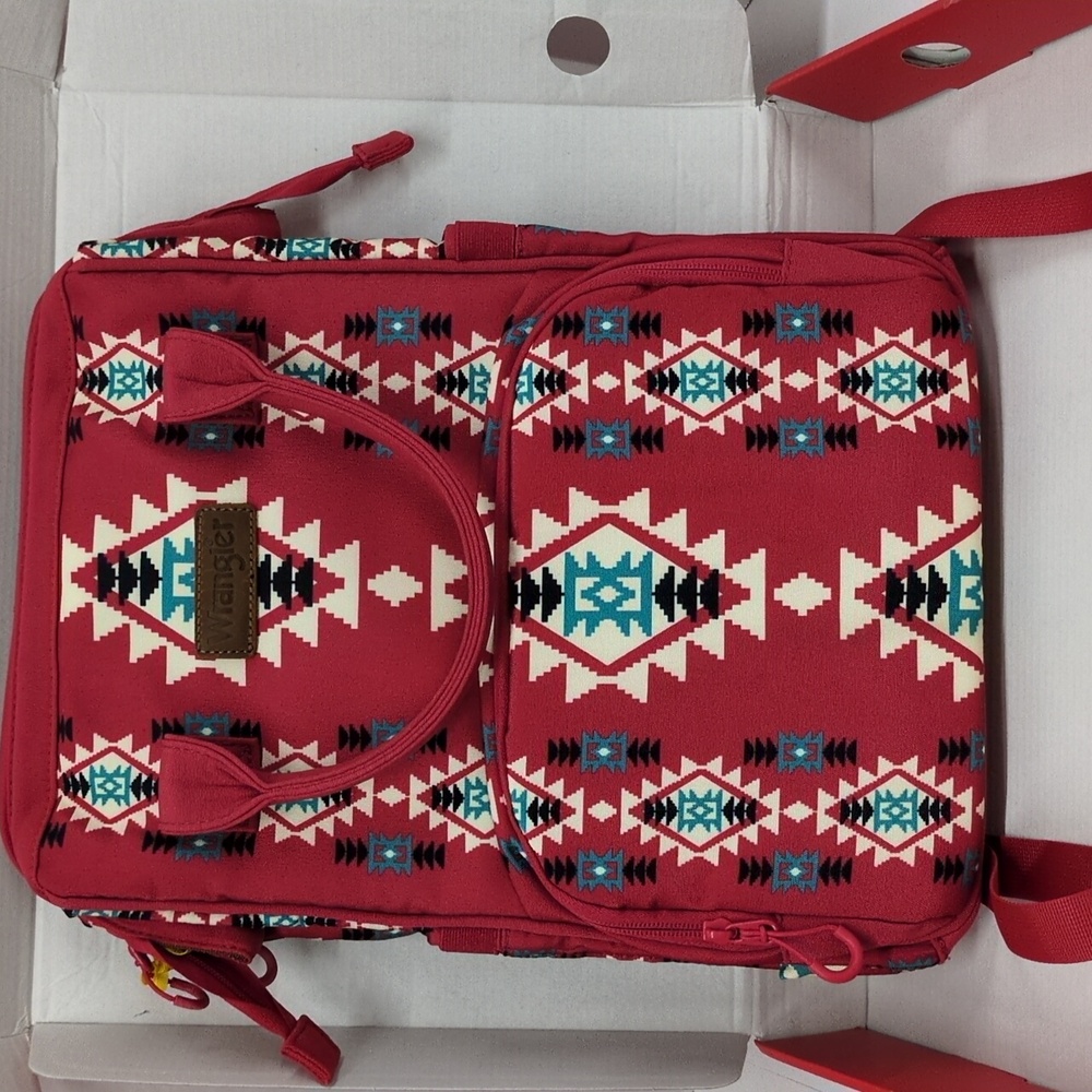 Wrangler Aztec Southwestern Print Zip Up Diaper Bag Backpack Travel Bag